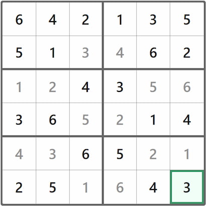 Mini Sudoku Answer 274