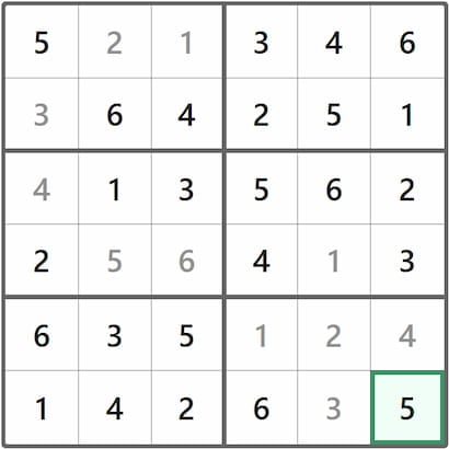 Mini Sudoku Answer 276