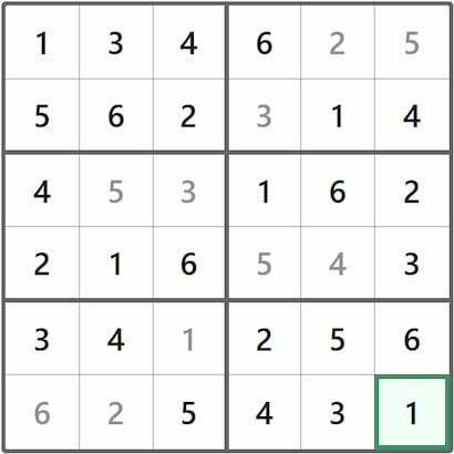 Mini Sudoku Answer 286