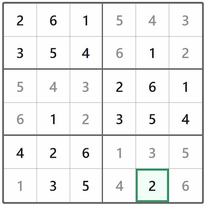 Mini Sudoku Answer 287