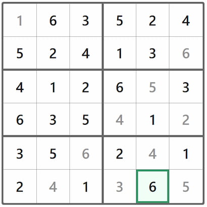 Mini Sudoku Answer 291