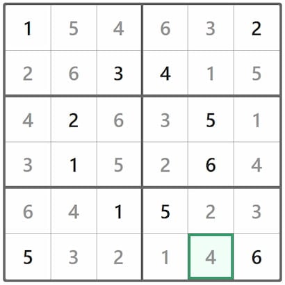 Mini Sudoku Answer 296