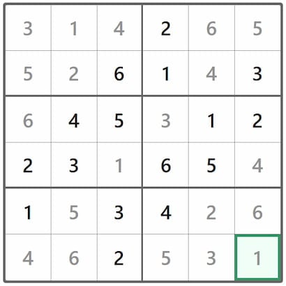 Mini Sudoku Answer 301