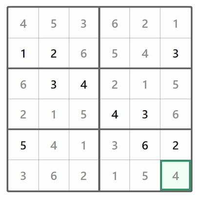 Mini Sudoku Answer 305