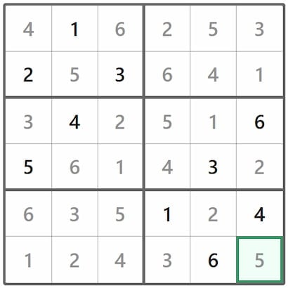 Mini Sudoku Answer 306
