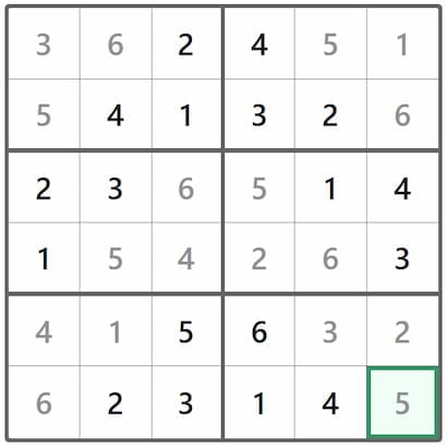 Mini Sudoku Answer 308