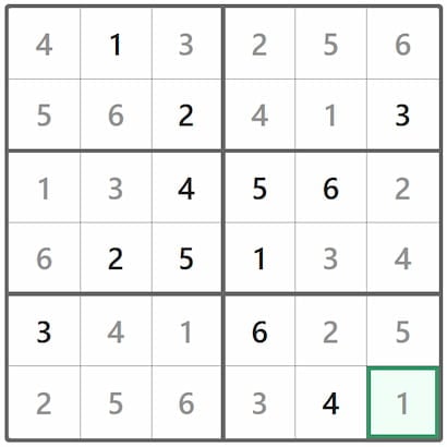 Mini Sudoku Answer 309