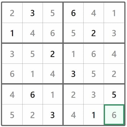 Mini Sudoku Answer 310