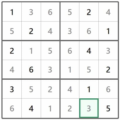 Mini Sudoku Answer 318