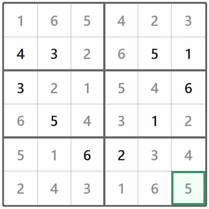 Mini Sudoku Answer 321