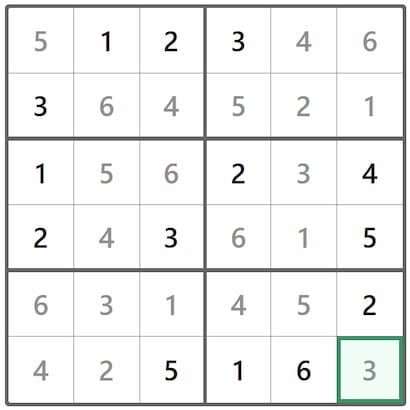 Mini Sudoku Answer 323