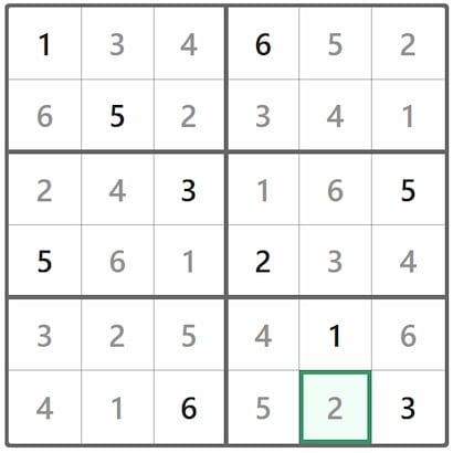 Mini Sudoku Answer 325