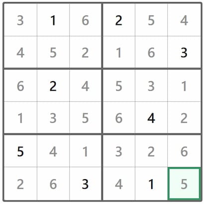 Mini Sudoku Answer 326