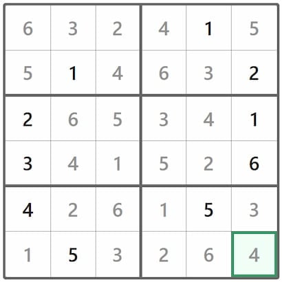 Mini Sudoku Answer 327