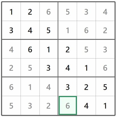 Mini Sudoku Answer 329