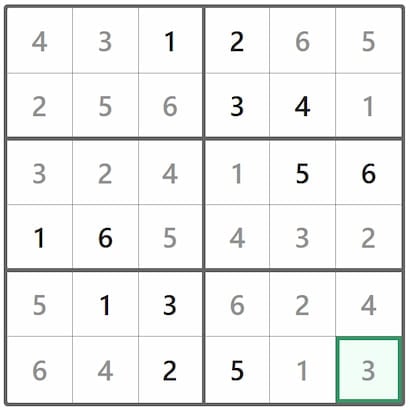 Mini Sudoku Answer 331