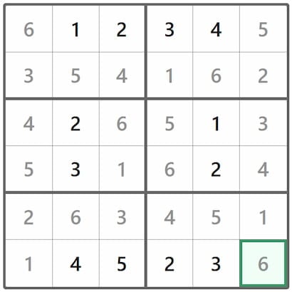 Mini Sudoku Answer 334