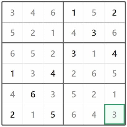 Mini Sudoku Answer 335