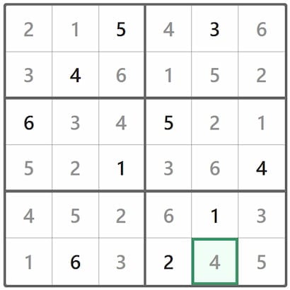 Mini Sudoku Answer 340