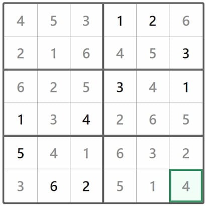 Mini Sudoku Answer 341