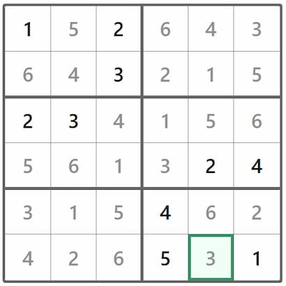 Mini Sudoku Answer 342