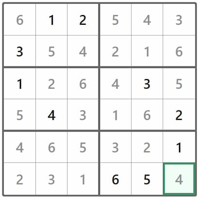 Mini Sudoku Answer 356