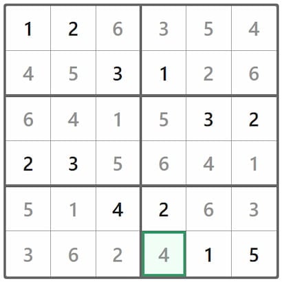 Mini Sudoku Answer 361
