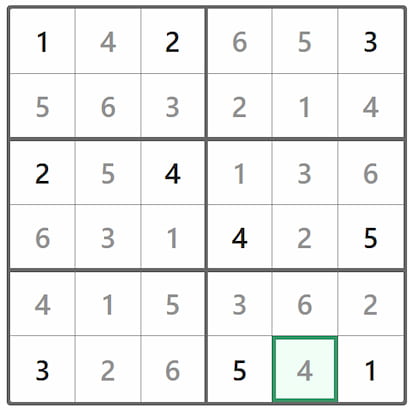 Mini Sudoku Answer 362