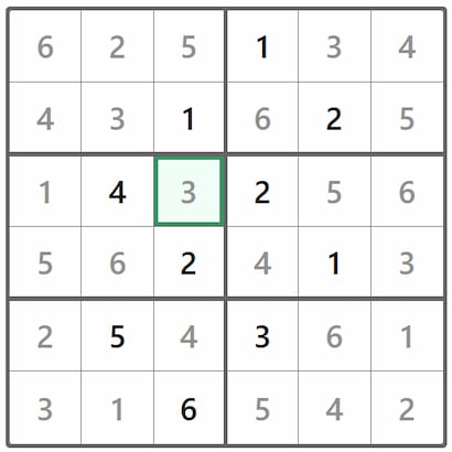 Mini Sudoku Answer 363