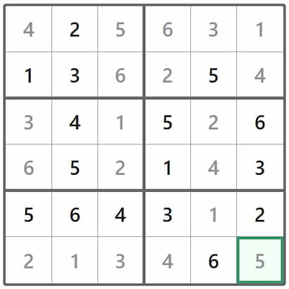 Mini Sudoku Answer 364