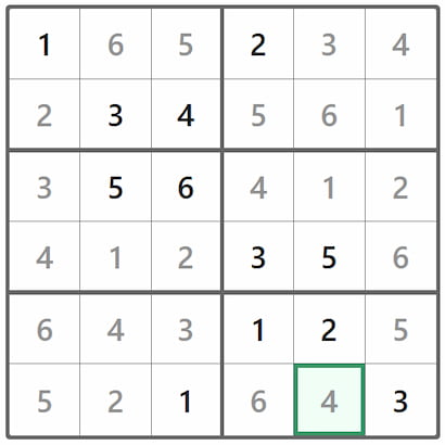 Mini Sudoku Answer 366