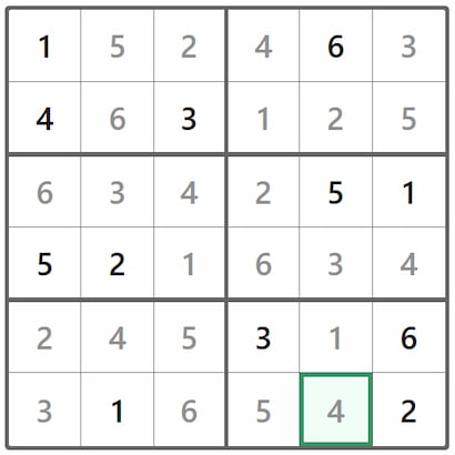 Mini Sudoku Answer 372