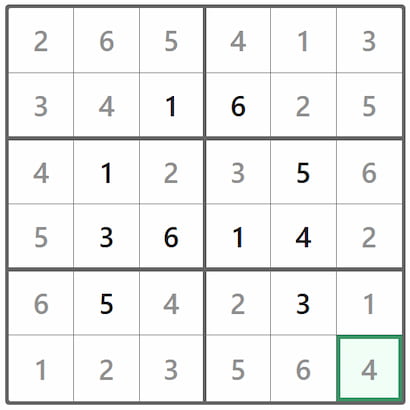 Mini Sudoku Answer 374