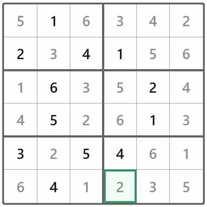 Mini Sudoku Answer 381