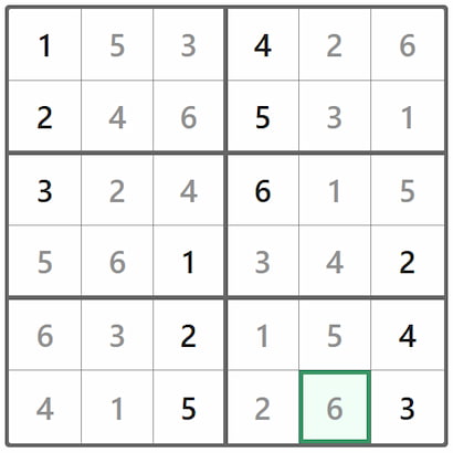 Mini Sudoku Answer 382