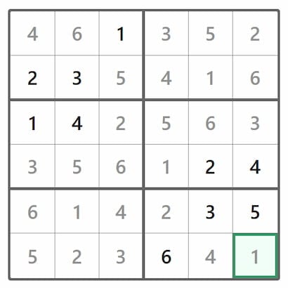 Mini Sudoku Answer 391