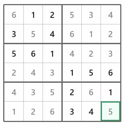 Mini Sudoku Answer 393