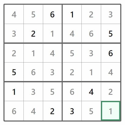 Mini Sudoku Answer 397