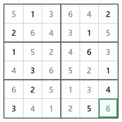 Mini Sudoku Answer 398