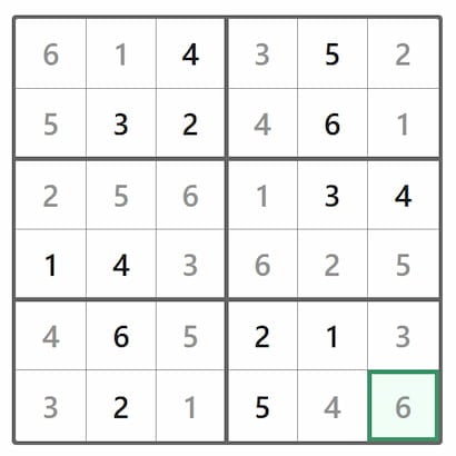 Mini Sudoku Answer 400