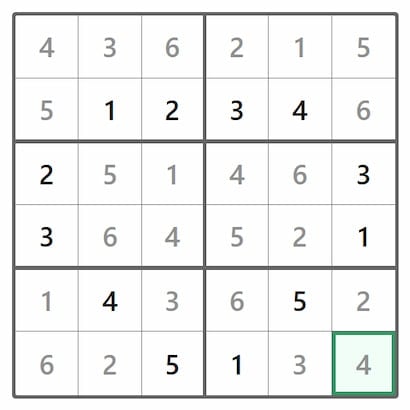 Mini Sudoku Answer 401