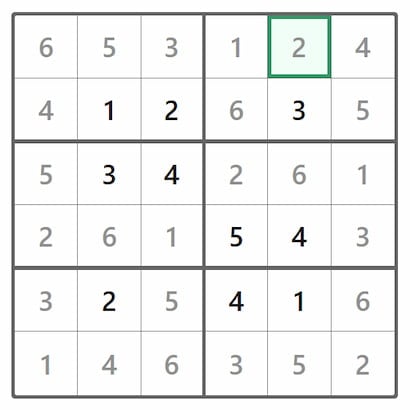 Mini Sudoku Answer 405