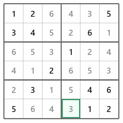 Mini Sudoku Answer 406