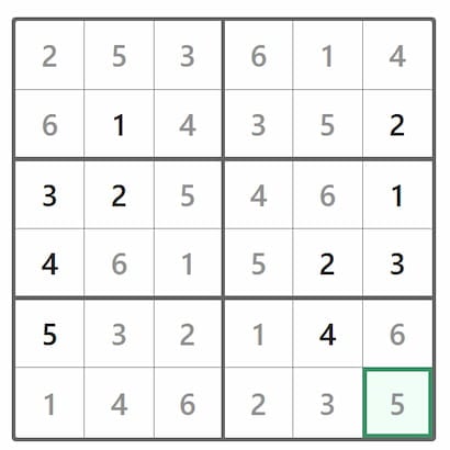 Mini Sudoku Answer 409
