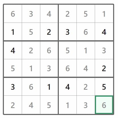 Mini Sudoku Answer 411