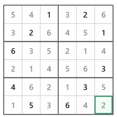 Mini Sudoku Answer 412