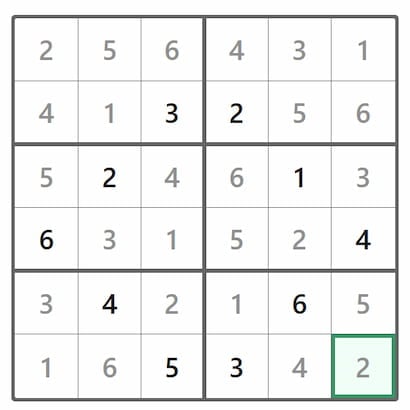 Mini Sudoku Answer 416