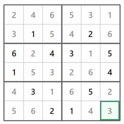 Mini Sudoku Answer 421