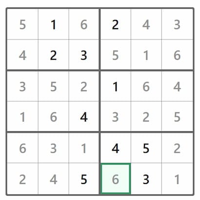Mini Sudoku Answer 422