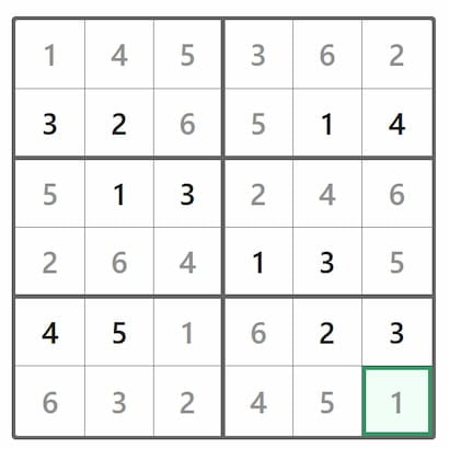 Mini Sudoku Answer 423